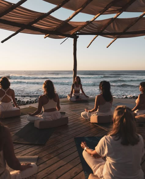 Surrender to the tranquil ambiance of Mizata as the sun sets, painting our beachfront yoga shala with a golden hue.⁠ ⁠ Take it from @AllisonBYoga, our esteemed retreat host and advisory board member, with one unforgettable retreat already unfolded, and two more on the horizon this year, the magic of Mizata is undeniable.🌅🧘‍♀️✨⁠ ⁠ Interested in hosting your own retreat? Send us a DM or visit the link in our bio. Becoming Her Vision Board, Hosting A Retreat, Healing Retreat Aesthetic, Meditation Retreat Aesthetic, Yoga Retreat Photography, Womens Retreat Aesthetic, Spiritual Retreats For Women, Supportive Aesthetic, Wellness Retreat Aesthetic