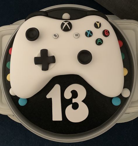 I made this for my Grandson and he loved it Video Game Controller Cake, Xbox Birthday Cake, Xbox Birthday Party, Gamer Cake, Xbox Cake, Video Game Cakes, Twins Cake, 13 Birthday Cake, My Grandson