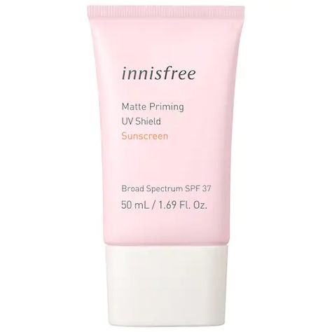 Matte Priming UV Daily Defense SPF - innisfree | Sephora Pink Sunscreen, Coal Tar, Sephora Beauty, Butylene Glycol, Oily Skin Care, Broad Spectrum Sunscreen, Spf Sunscreen, Multi Tasking, Even Skin Tone