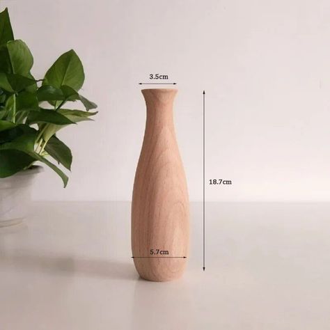 Nordic Minimalist Solid Wooden Flower Vase and Home Ornament - J005 Cabinet Bedroom, Vase Noir, Elegant Vases, Nordic Minimalism, Wooden Vase, Wine Cabinet, Wood Vase, Wooden Flowers, Seasonal Home Decor