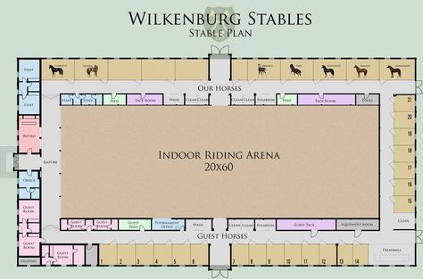 Map over YFS by Mendokusee on DeviantArt Equestrian Facility Layout, Stable Plans, Luxury Horse Stables, Horse Farm Layout, Luxury Horse Barns, Horse Stables Design, Dream Barn Stables, Stable Yard, Barn Layout