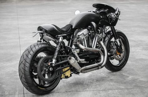 Harley Cafe Racer, Buell Cafe Racer, Harley-davidson Sportster, Cafe Ole, Custom Motorcycle Builders, Sportster Cafe Racer, Custom Sportster, Ducati Hypermotard, Sportster 1200