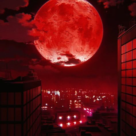 Firey Red Aesthetic, Red Moon Anime, Mooncore Aesthetic, Moon Wallpapers, Anime Moon, Red Space, Iphone Wallpaper Vsco, Sky Anime, Water Aesthetic