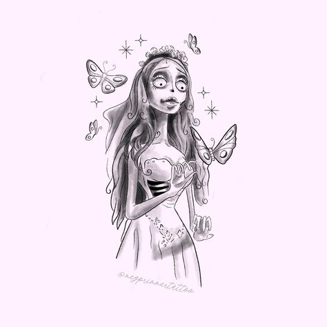 Available 🦋 👰𐙚˙⋆.˚ ᡣ𐭩 The corpse bride is my favourite film to watch in October!! I would love love love to tattoo her. This piece would be half a day priced at £140 🤍 size & placement adjustable, just send me a dm with your ideas 💌 #thecorpsebride #halloweentattoo #halloweenflash #tattooideas #flashtattoo #femaletattooartist #southamptontattoo #illustrativetattoo Corpse Bride Flash Tattoo, Emily Tattoo Corpse Bride, Emily Corpse Bride Tattoo, Corpse Bride Tattoo Ideas, Corpse Bride Tattoo, Emily Corpse Bride, Dead Bride, Brides With Tattoos, Blue Tattoo