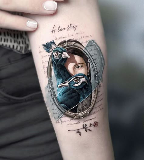 Kozo Tattoo, Mangas Tattoo, Artsy Tattoos, Peacock Tattoo, Incredible Tattoos, Tatuaje A Color, Painting Tattoo, Time Tattoos, Tattoos Gallery