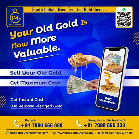 YOUR OLD GOLD IS NOW MORE VALUABLE. 🔹Sell Your Old Gold. 🔹Get Maximum Cash. . . 𝘸𝘸𝘸.𝘪𝘮𝘨𝘨𝘰𝘭𝘥𝘣𝘶𝘺𝘦𝘳𝘴.𝘤𝘰𝘮 𝘪𝘮𝘨𝘨𝘰𝘭𝘥𝘣𝘶𝘺𝘦𝘳𝘴@𝘨𝘮𝘢𝘪𝘭.𝘤𝘰𝘮 𝘊𝘰𝘯𝘵𝘢𝘤𝘵 𝘶𝘴 : 𝘒𝘦𝘳𝘢𝘭𝘢 7090 666 888 𝘉𝘢𝘯𝘨𝘢𝘭𝘰𝘳𝘦 & 𝘏𝘺𝘥𝘦𝘳𝘢𝘣𝘢𝘥 : 7090 666 333 #goldliability #smartwaytousegold #makemostofyourgold #imggoldbuyers #trustedgoldbuyers #pledgedgold #goldbuyers #sellgold #getcashforgold #avoidinterest #getmaximumvalue #southindia #kerala #bangalore Buying Gold, Instant Cash, Sell Gold, South India, Gold Price, Hyderabad, Bangalore, Kerala, Things To Sell