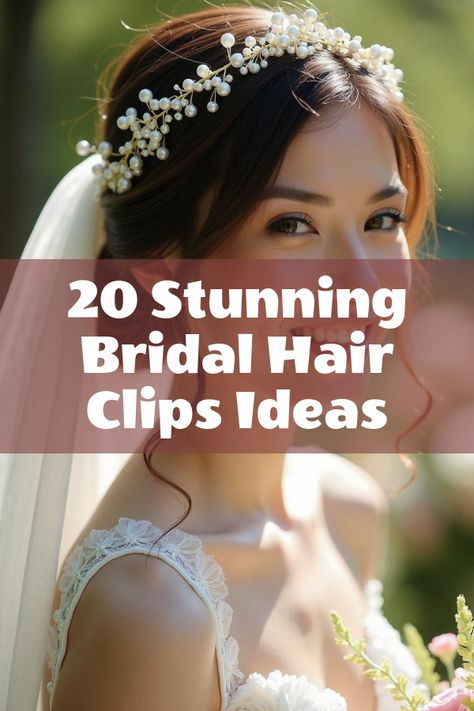 Did you know that the right bridal hair clips can transform your whole wedding look? Imagine walking down the aisle with stunning hair accessories that shine almost as brightly as you do! From elegant tiaras to chic barrettes, these clips are perfect for every style. Discover how the perfect wedding hair accessories can make your day truly unforgettable. Dive into our article with 20 beautiful photos for ultimate bridal inspiration! Hair Clips Ideas, Diy Bridal Hair, White Bridal Flowers, Bridal Hair Clips, Bridal Aesthetic, Vintage Comb, Chic Brides, Modern Minimalist Wedding, Crystal Hair Pins