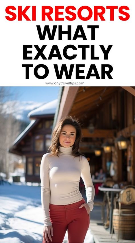 What exactly to pack for your next ski trip this winter or spring: What to wear in ski towns or resorts. Outfit tips, layering tips, and essential fashion tips. Plus, 'what to wear' tips for the slope. For every ski resort: Whistler, Big Sky, Vail, Heavenly, Palisades Tahoe, Park City, Breckenridge, Aspen, and more.. Mountain Weekend Outfit Spring, Winter Ski Resort Outfit, Packing For Skiing, What To Wear In Wyoming Winter, How To Pack For A Ski Trip, What To Wear In Vail Colorado In Winter, Mountain Resort Outfit, Sun Valley Idaho Winter Outfits, Whistler Winter Outfits