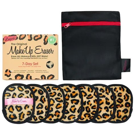 Leopard MakeUp Eraser 7-Day Set - The Original MakeUp Eraser | Sephora Hempz Lotion, Makeup Sunscreen, Leopard Makeup, Dior Jadore, Original Makeup, Fresh Skincare, Makeup Eraser, Heavy Makeup, Makeup Wipes