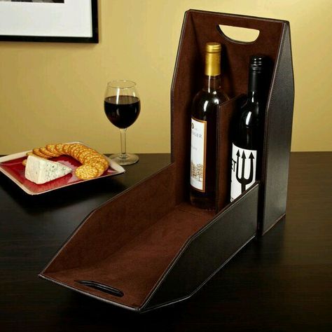 Leather Wine Carrier, Leather Working Projects, Wine Bottle Carrier, Wine Bottle Design, Wine Carrier, Wine Bottle Bag, Wine Case, Leather Coasters, Bottle Carrier