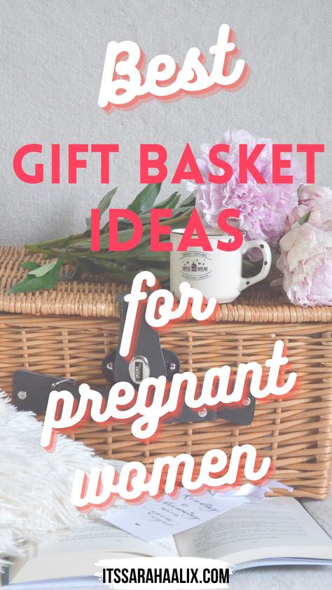 best gift basket ideas for pregnant women, itssarahalix.com Pregnancy Basket, Pregnancy Gift Baskets, Gifts For Pregnant Women, Best Gift Baskets, Comfort Gifts, Birthday Gift Baskets, Pregnant Wife, Pregnant Couple, Christmas Baskets