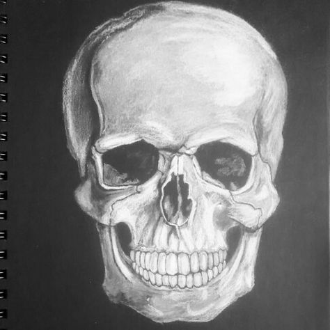 Drawing of a skull on black paper Skull Drawing On Black Paper, Drawing Of A Skull, Halloween Art Projects, Day Of The Dead Art, Black Paper Drawing, Skeleton Art, Skull Drawing, Gcse Art, Art Idea