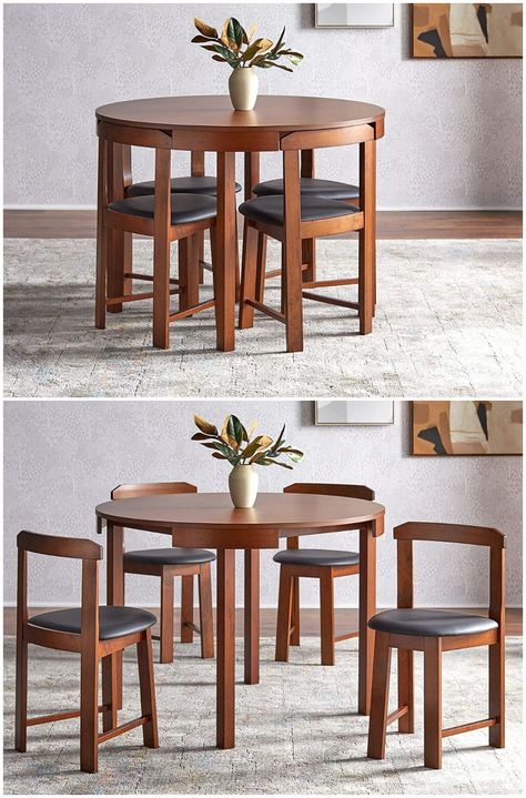 Twenty Dining Tables That Work Great in Small Spaces - Living in a shoebox Compact Dining Table Ideas, Sofa For Dining Table, Dining Table For Small Kitchen, 2 Person Dining Table Small Spaces, Small Table For Kitchen, Dining Table In Small Kitchen, 4 Seater Dining Table For Small Space, Compact Dining Table Space Saving, Small Kitchen With Dining Table