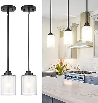 Matte Black Pendant Lights, Kitchen Island Farmhouse, Black Pendant Light Kitchen, Black Pendant Lights, Pendant Lights Kitchen Island, Lights Kitchen Island, Lighting For Dining Room, Island Farmhouse, Light Fixtures Farmhouse