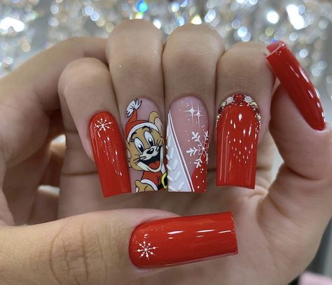 Rosy Nails, Christmas Nail Designs Acrylic, Disney Christmas Nails, Teal Nails, Pink Gel Nails, Classy Nail Designs, Acrylic Nails Coffin Pink, Christmas Nails Acrylic, Disney Nails