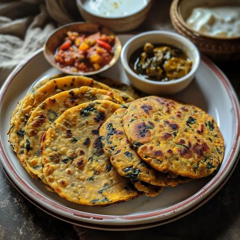 Foods Images, Methi Paratha, Indian Flatbread, Paratha Recipe, Fenugreek Leaves, Paratha Recipes, Chapati, Breakfast Items, Whole Wheat Flour