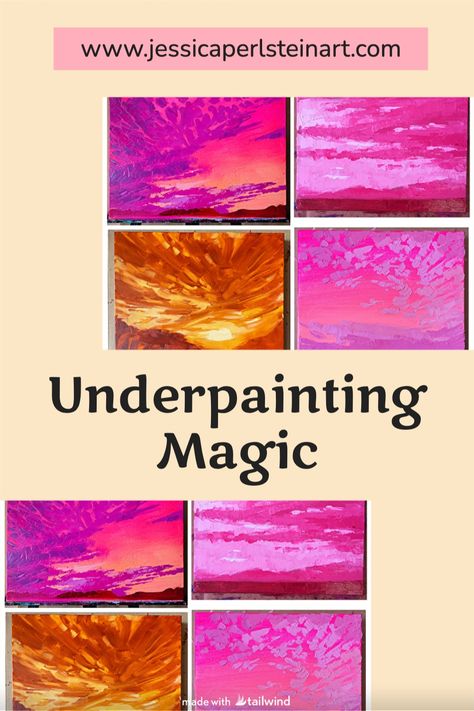 What is the secret that makes my paintings pop with color? Click to read about how I use the underpainting to make my paintings vibrate and sing. Underpainting Tutorial, Paint Tutorials, Art Muse, Brush Guide, Painting 101, Oil Painting Tips, Paint Mixing, Acrylic Tutorials, Acrylic Art Projects