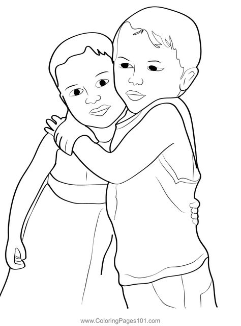 Sweet Romantic Hug Coloring Page Hug Coloring Page, Number 2 Coloring Page, Coloring Pages Of People, Romantic Hug, Kids Hugging, People Hugging, Art Activities For Toddlers, Detailed Coloring Pages, Christmas Classroom