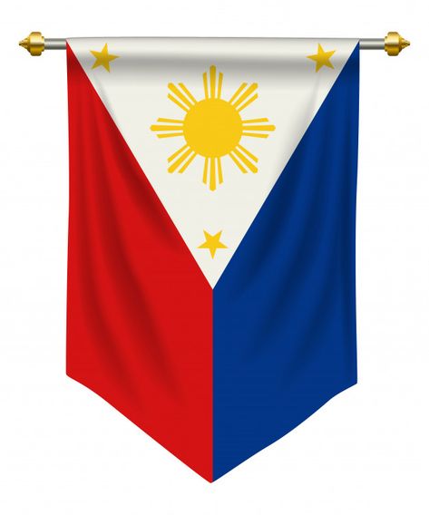 Philippines pennant | Premium Vector #Freepik #vector #banner #icon #badge #flag Flag Philippines Design, Philippine Flag Logo Design, Philippine Flag Background Design, Philippine Flag Art Design, Philippine Flag Logo, Ph Flag, Flag Of The Philippines, About Philippines, Miss Universe National Costume