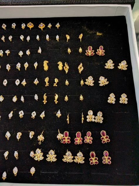 Side Tops Earrings Gold, Tops Earrings Gold, Tops Earrings, Piercing Clip, Gold Earrings Models, Full Hand Mehndi Designs, Gold Necklace Indian, Nose Piercing Jewelry, Nose Pin