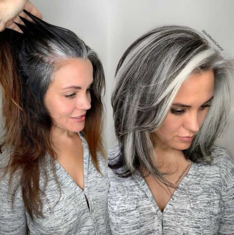 This California Hairstylist Is Helping Women Embrace Their Natural Gray Hair – Love What Matters Κούρεμα Bob, Grey Hair Transformation, Gorgeous Gray Hair, Grey Hair Inspiration, Gray Hair Growing Out, Silver Hair Color, Silver Grey Hair, Natural Gray Hair, Transition To Gray Hair