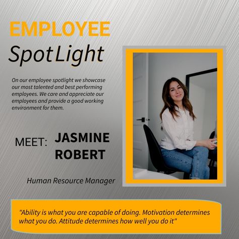 Employee Spotlight Social Media Post, Employee Testimonial Design, Employee Spotlight, Human Resources, Human, Graphic Design, Instagram Posts, Instagram