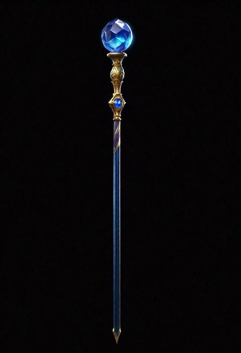 Staff Concept Art, Wand Magic, Staff Fantasy, Magical Staff, Scepter Design, Fantasy Staff, Witch Broom Design, Water Staff Magic, Staff Designs Magic