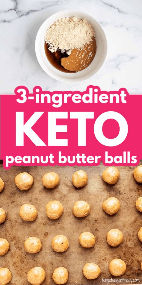 Looking for a sweet, easy-to-make treat? Try these 3 Ingredient Peanut Butter Balls! This recipe is keto-friendly but can be modified to fit any diet. You might also call these keto peanut butter balls or fat bombs. Great as an easy keto dessert or easy keto snack. Keto Fat Balls, Keto Peanut Butter Recipes Easy, Keto Peanut Butter Balls, Keto Balls Peanut Butter, Keto No Bake Peanut Butter Cookies, Peanut Butter Fat Balls Keto, Easy Keto Peanut Butter Cookies, Healthy Peanut Butter Balls, Peanut Butter Balls Easy