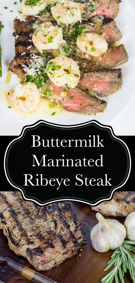 Milk Marinade For Steak, Buttermilk Steak Marinade, Recipes With Buttermilk Dinner, Buttermilk Recipes Dinner, Buttermilk Shrimp, Sirloin Marinade, Ribeye Steak Marinade, Marinated Steak Recipes, Quick Steak