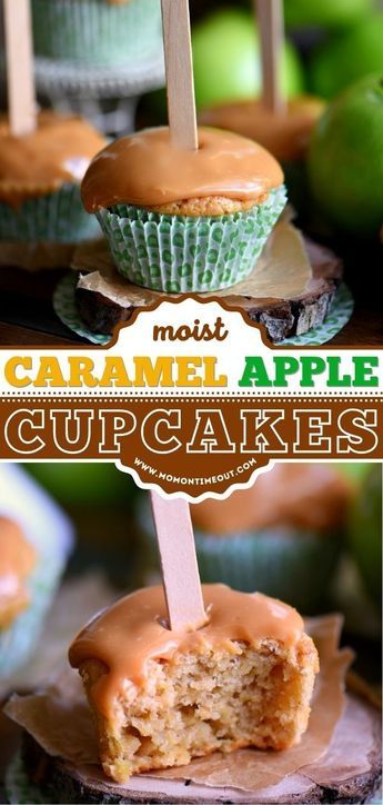 Cupcake Recipes For Thanksgiving, Halloween Apple Dessert Ideas, Carmel Apple Cupcakes Easy, Caramel Apple Cupcakes Easy, Fall Holiday Baking, Fall Dessert For Party, Cupcake Fall Ideas, Fall Potluck Ideas Dessert, Easy Thanksgiving Treats To Make