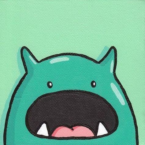 Arte Indie, Monster Drawing, Posca Art, Simple Canvas Paintings, Cute Canvas Paintings, Canvas Drawings, Easy Canvas Art, Canvas Painting Designs, Cute Paintings