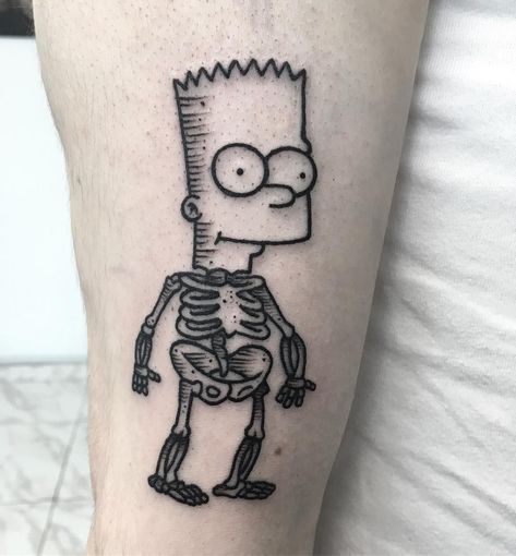 Bart Simpson Tattoo, Welder Tattoo, Simpson Tattoo, Old School Tattoo Sleeve, Pop Culture Tattoos, Simpsons Tattoo, Culture Tattoos, P Tattoo, Geometric Mandala Tattoo