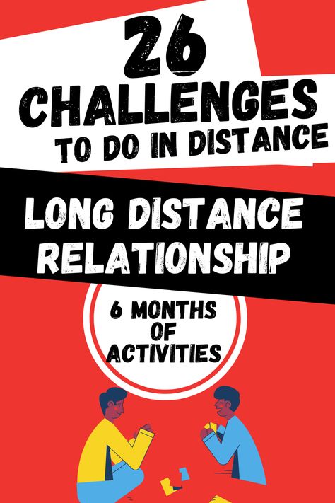 In this article, you will discover 26 challenges you can do long distance (long distance relationship) with your boyfriend or girlfriend.

You will find LDR tips, LDR activities, LDR games too. It's a way to break the routine and find good long distance relationship ideas for your couple. 30 Day Challenge For Long Distance Relationship, Games To Play Long Distance, Long Distance Relationship Challenge, Propose Day Ideas, 30 Day Long Distance Love Challenge, Ldr Games, Ldr Games Long Distance, Challenges For Long Distance Couples, Ldr Date Ideas Long Distance