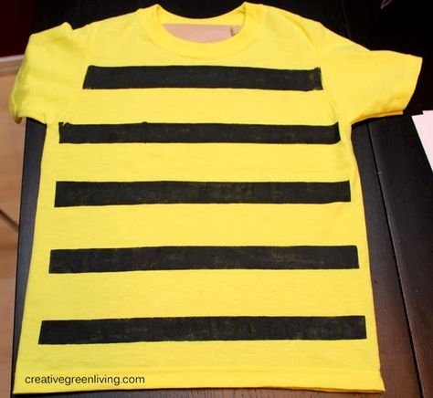 Creative Green Living: Bumble Bee Costume Tutorial {Inexpensive & No-Sew} Easy Bee Costume Diy, Bumble Bee Costume Women Diy, Bumble Bee Costume Diy, Diy Bee Costume Women, Spelling Bee Costume, Adult Bee Costume, Bee Costume Women's, Bee Costume Kids, Bee Art For Kids