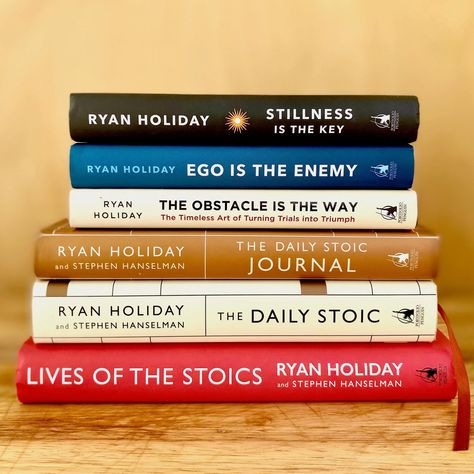 The Daily Stoic's collection of books on Stoicism: Marcus Aurelius' Meditations, Ryan Holiday's Discipline is Destiny, Courage is Calling, Stillness is the Key, Ego is the Enemy, The Obstacle is the Way, The Daily Stoic, The Daily Stoic Journal, Lives of the Stoics, and more. The Daily Stoic, Seneca The Younger, Ryan Holiday, Marcus Aurelius Meditations, Daily Stoic, Happiness Habits, How To Control Anger, The Stoics, 10 Commandments