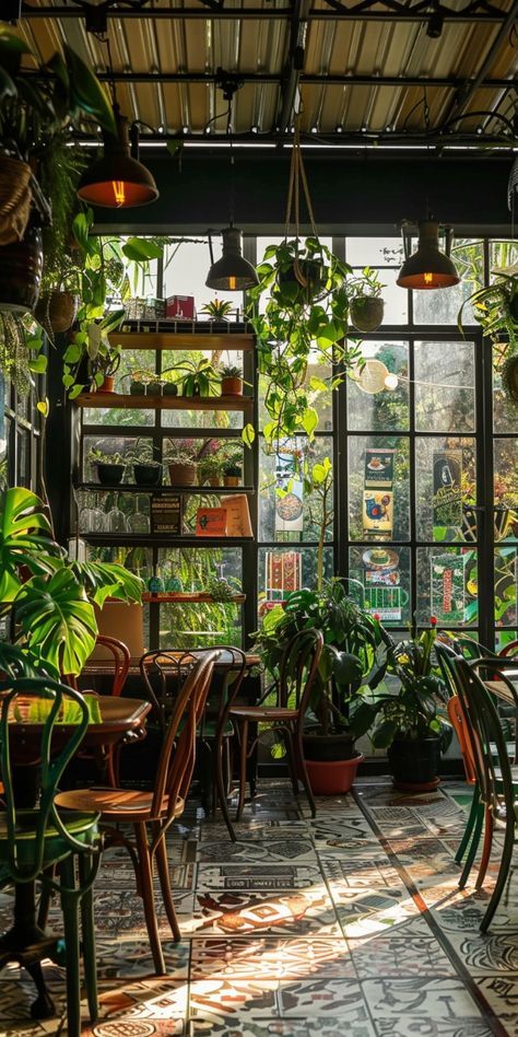 Greenhouse Bar, Greenhouse Cafe, Inside Garden, Simple Kitchen Design, Greenhouse Ideas, House Details, Garden Cafe, Green Room, Greenhouse Gardening