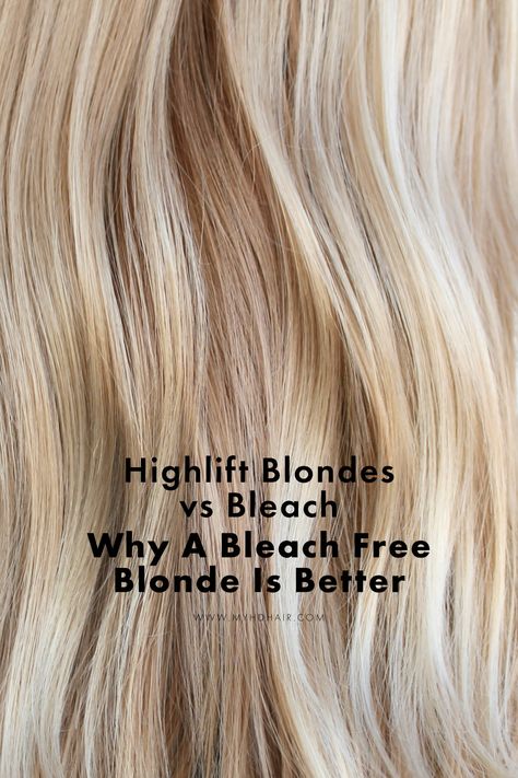 Hi Lift Hair Color, Blonde Highlights With Toner, Blonde Hair Without Bleaching, Bleach Back Of Hair, Hi Lift Blonde, Blonde Without Bleaching, Highlift Blonde On Dark Hair, Cool Champagne Blonde Hair, Box Blonde Hair Color At Home