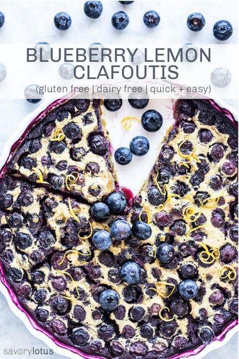 Gluten Free Flour Substitutions, Parisian Pastry, Blueberry Clafoutis, Clafoutis Recipes, Gluten Free Flour Mix, Gluten Dairy Free, Paleo Recipes Dessert, Blueberry Desserts, Easy Blueberry