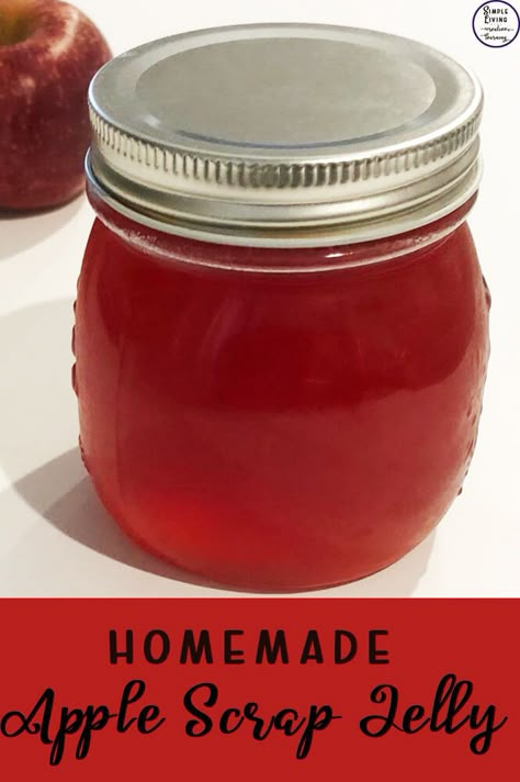 Instead of throwing away your apple scraps - peels and cores - why not use them to make this delicious and versatile Apple Scrap Jelly. Apple Peel Recipe, Apple Scrap Jelly, Apple Scraps, Canning Apples, Home Canning Recipes, Apple Jelly, Canning Jam, Canning Food Preservation, Homemade Jelly