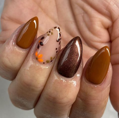 Fall Nail Art Ideas, Simple Fall Nails, Fall Gel Nails, Fall Acrylic Nails, Makijaż Smokey Eye, Thanksgiving Nails, Get Nails, Fall Nail Art, Nail Art Ideas