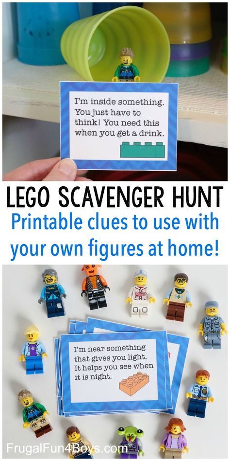 Lego Wall Art Printable Free, Free Lego Invitation Template, Lego Day Activities, Lego Scavenger Hunt, Lego Party Ideas, Lego Crafts, Clue Cards, Lego Challenge, Lego Club