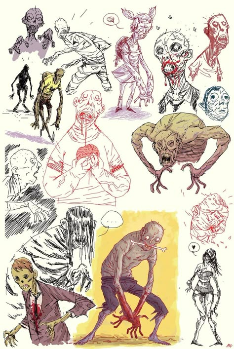 Zombie Drawings, Arte Zombie, Art Scary, Apocalypse Art, Arte Peculiar, Zombie Art, 캐릭터 드로잉, Sketchbook Inspo, Arte Sketchbook