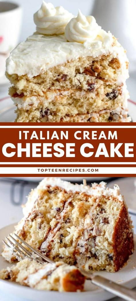 Italian Creme Cake, Italian Cream Cheese Cake, Italian Cream Cake Recipe, Creme Cake, Italian Cream Cakes, Cream Cake Recipe, Italian Cream, Italian Cake, Stick Butter