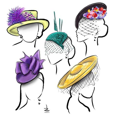 An impression of the Fascinating #hats and #fascinators at the #royalwedding worn by #QueenElizabeth hat design by #AngelaKelly - Countess… Jewelry Display Booth, Accessories Design Sketch, Career In Fashion Designing, Fashion Model Drawing, Fashion Accessories Illustration, Fashion Design Drawing, Sewing Hats, Art Decor Diy, Fashion Design Patterns