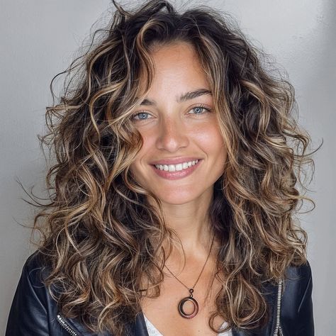 Curly Hair Color Ideas, Shag Haircut Ideas, Curly Hair Color, Styl Grunge, Curly Shag Haircut, Hairstyle Curly, Natural Curly Hair Cuts, Shaggy Haircuts, Colored Curly Hair