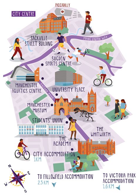 map illustration of manchester university Road Map Illustration, Manchester Oxford Road, Manchester Map, Car Expo, Manchester University, Bristol University, Southeast London, Elephant And Castle, England Map