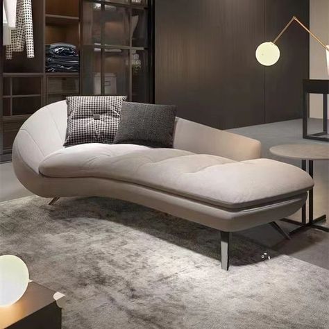 One Arm Chaise, 3+2 Sofa Set Designs, Dewan Sofa Living Rooms, Diwan Seating Living Rooms, Minotti Bed, Diwan Sofa, Small Curved Sofa, Living Room Chaise, Small Apartment Sofa