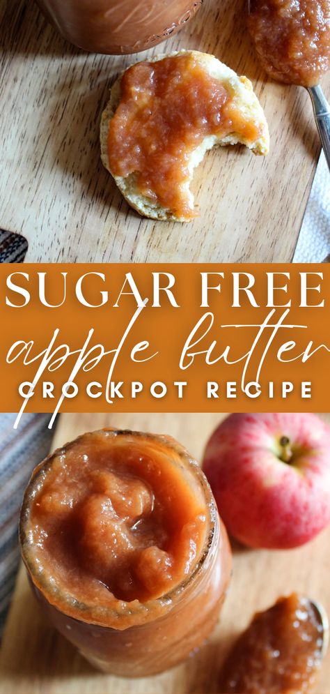 Who said healthy can't be yummy? Our sugar-free apple butter crockpot recipe will change your notion forever! It's packed with the sweet goodness of apples and an irresistible aroma. Great for spreading on toast, drizzling onto pancakes, or just enjoying right out of the jar. This is your chance to indulge in a guilt-free treat. Follow the link for the full recipe and video tutorial! Healthy Apple Crockpot Recipes, Sugar Free Apple Butter Crock Pot, How To Use Apple Butter, Canned Apple Butter Recipe, Caramel Apple Butter Recipe, Sugar Free Apple Butter Recipe, Sugar Free Apple Butter, Sugar Free Apple Recipes, Fruit Spread Recipe