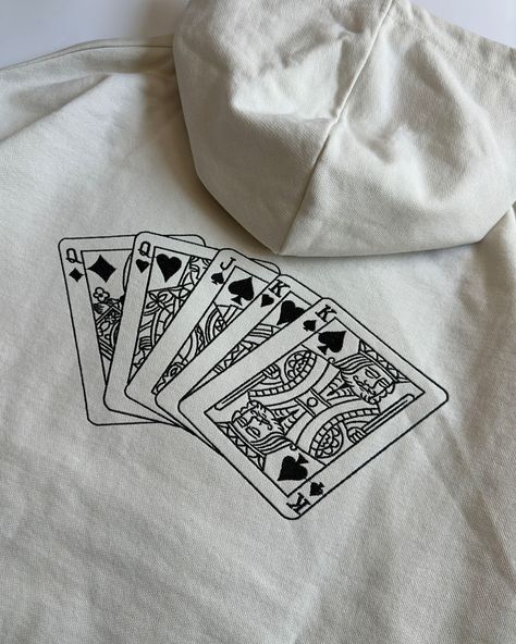 Introducing the “Playing Cards” embroidery design. This unique pattern is created with a single line and can be stitched in any thread colors of your choice. The embroidery is available on a variety of products and in different colors. All items are made from premium 100% organic cotton with high density, manufactured in Portugal. Embroplace.com Unique Patterns, Playing Cards, Embroidery Designs, Organic Cotton, Embroidery, Couture, Pattern, How To Wear, Color