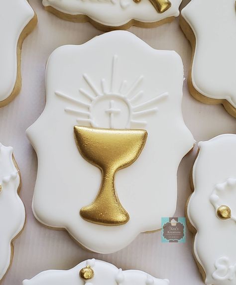 Confirmation Sugar Cookies, Communion Cookies Decorated, First Communion Cookies Decorated, 1st Communion Cookies, First Communion Sugar Cookies, Cookies Comunion, Confirmation Cookies, First Communion Cookies, Communion Cookies